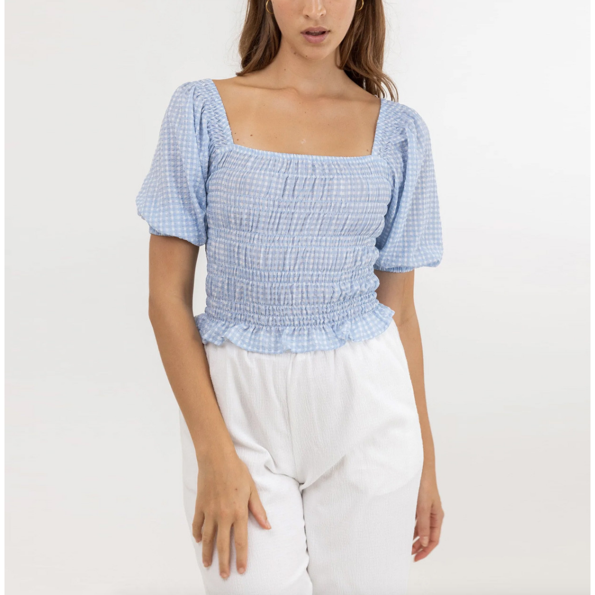 Rhythm - Maisy Check Smocked Top - Velocity 21