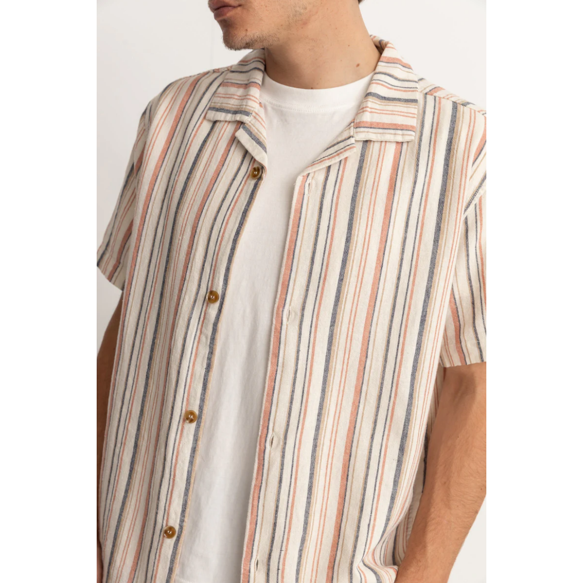 Rhythm - Vacation Stripe SS Shirt - Natural - Velocity 21