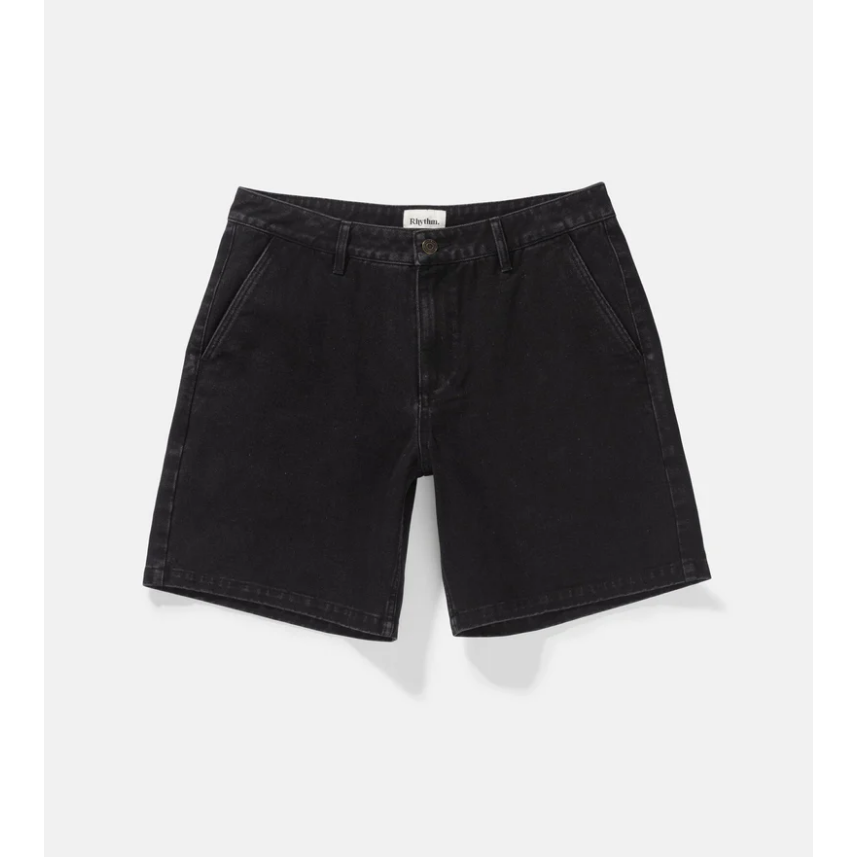 Rhythm - Denim Essential Short - Worn Black - Velocity 21