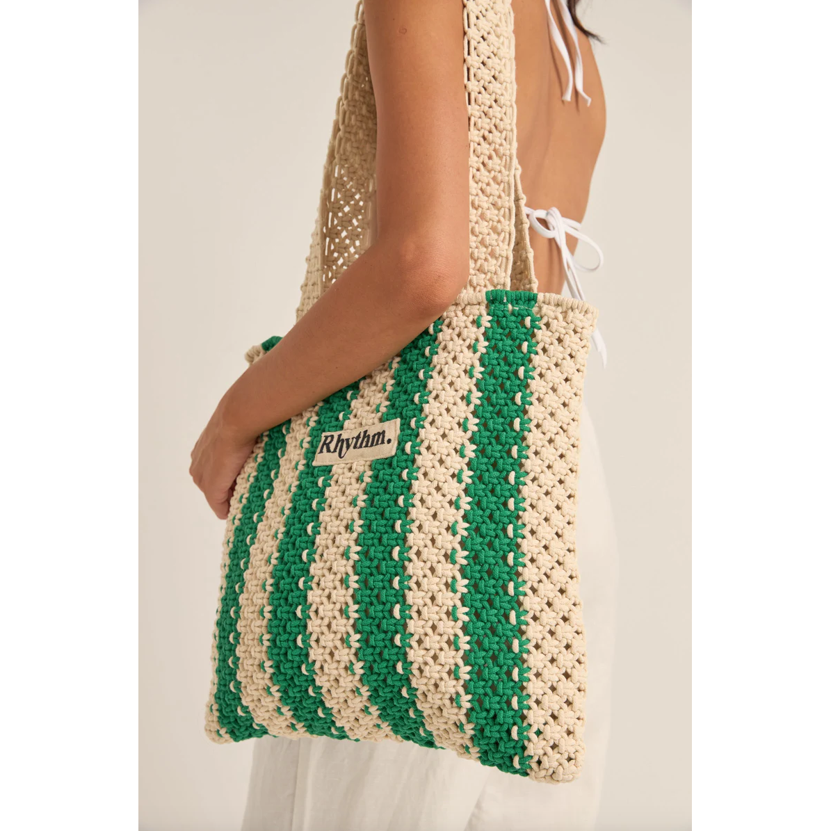 Rhythm - Dinero Stripe Crochet Tote Bag - Velocity 21