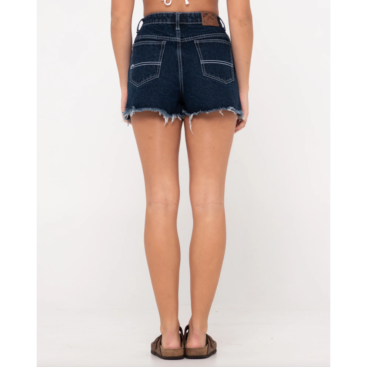 Rusty - Penny Kick Flare Denim Short - Deep Blue - Velocity 21