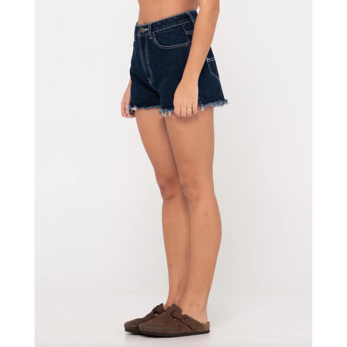 Rusty - Penny Kick Flare Denim Short - Deep Blue - Velocity 21