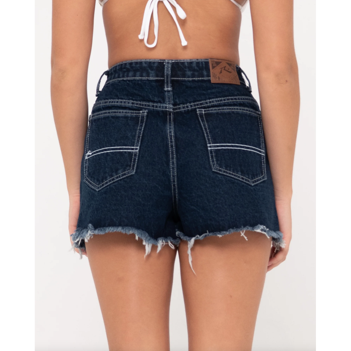 Rusty - Penny Kick Flare Denim Short - Deep Blue - Velocity 21