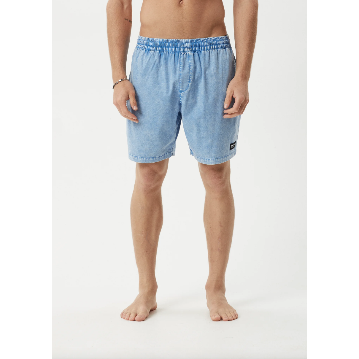 Afends - The Dopamine Organic Swim Short 18" - Blue Acid Wash - Velocity 21