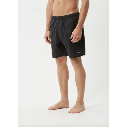 Afends - The Dopamine Organic Swim Short 18" - Black Acid Wash - Velocity 21