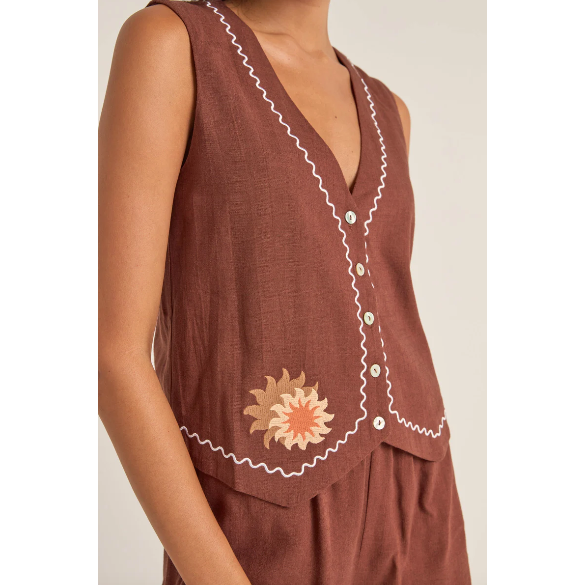 Rhythm - Solis Embroidered Vest - Velocity 21