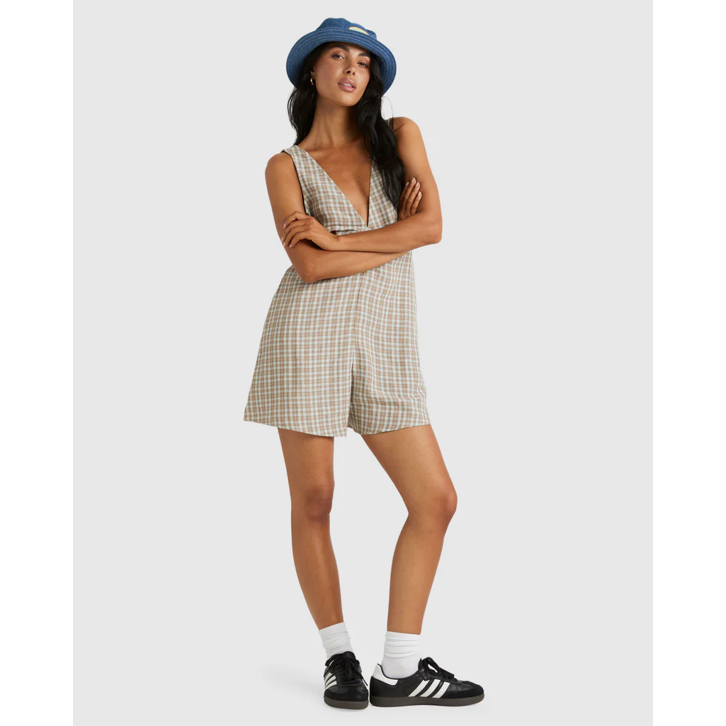 RVCA - Clair Plaid Romper - Velocity 21