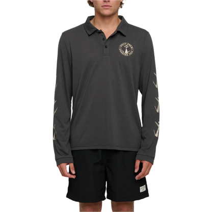 Salty Crew - Tailgate Polo LS Sunshirt - Coal - Velocity 21