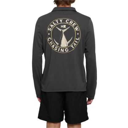 Salty Crew - Tailgate Polo LS Sunshirt - Coal - Velocity 21