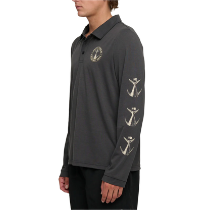 Salty Crew - Tailgate Polo LS Sunshirt - Coal - Velocity 21