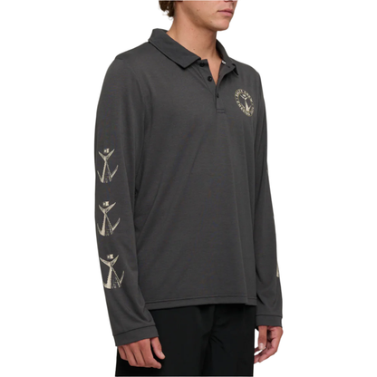 Salty Crew - Tailgate Polo LS Sunshirt - Coal - Velocity 21