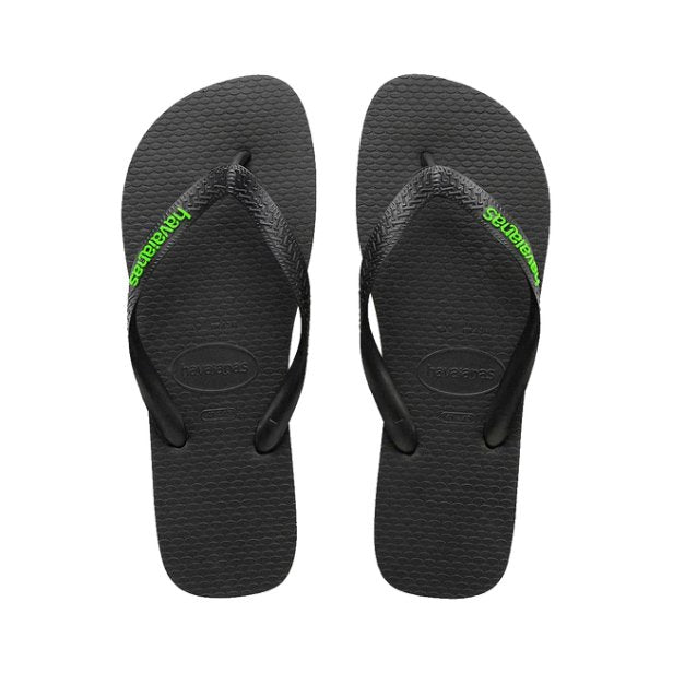 Havaianas - Rubber Logo - Black/Neon Green - Velocity 21