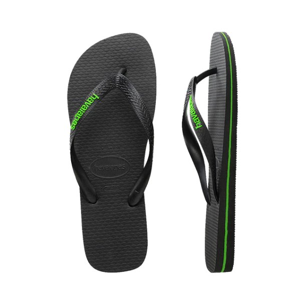 Havaianas - Rubber Logo - Black/Neon Green - Velocity 21